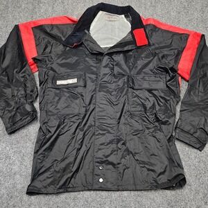 Vintage Thunderwear Nylon Work Jacket S Black Red Workwear Grunge Streetwear 90s